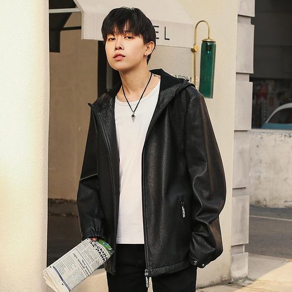 men's leather & faux genuine jacket men spring autumn mens sheepskin jackets fashion hooded coat chaqueta cuero hombre 16-032 yy133, Black
men's leather & faux genuine jacket men spring autumn mens sheepskin jackets fashion hooded coat chaqueta cuero hombre 16-032 yy133, Black