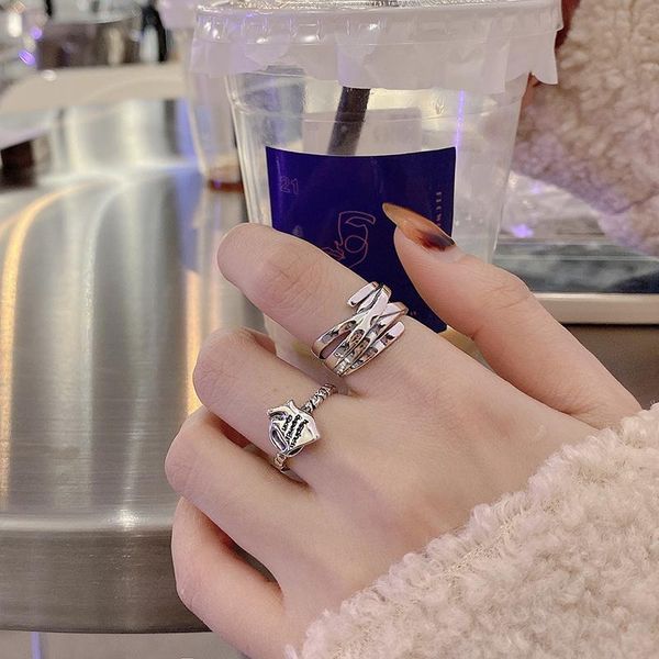 sterling silver multi-layer ring female love heart rings english square brand open band korea style fashion jewelry cluster, Golden;silver
sterling silver multi-layer ring female love heart rings english square brand open band korea style fashion jewelry cluster, Golden;silver