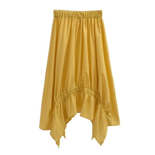 yellow white black asymmetrical knee length empire casual solid skirt ruched summer s0205 210514
yellow white black asymmetrical knee length empire casual solid skirt ruched summer s0205 210514