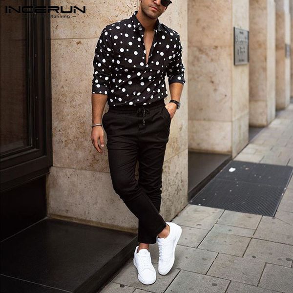 men slim big polka dot long sleeve shirts business fitness leisure lapel neck buttons incerun camisas hombre size s-5xl 200925, White;black
men slim big polka dot long sleeve shirts business fitness leisure lapel neck buttons incerun camisas hombre size s-5xl 200925, White;black