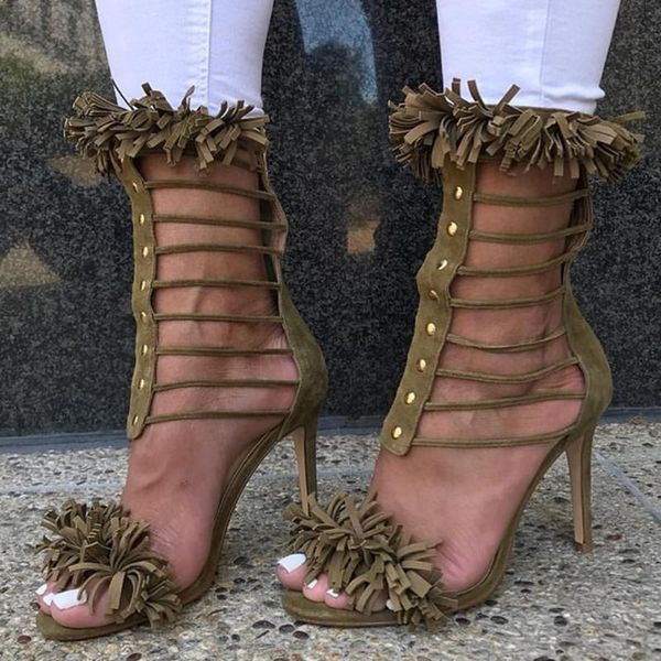 sandals open toe suede rivets gladiator woman fashion tassel embellished stiletto high heels dress party shoes lady, Black
sandals open toe suede rivets gladiator woman fashion tassel embellished stiletto high heels dress party shoes lady, Black