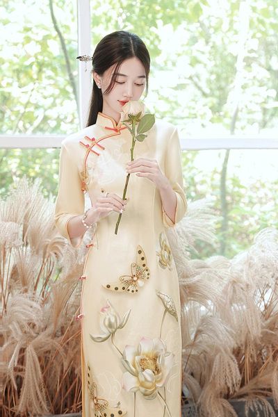 ethnic clothing oversize -4xl high split cheongsam women slim floral print suede qipao elegant evening party dress vestidos, Red
ethnic clothing oversize -4xl high split cheongsam women slim floral print suede qipao elegant evening party dress vestidos, Red