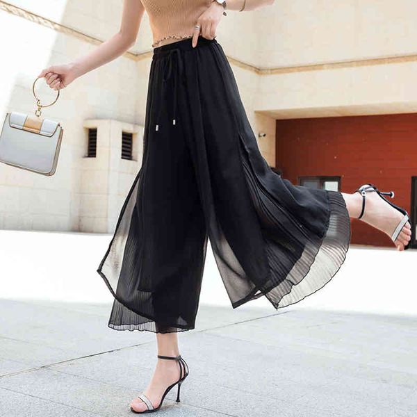 loose skirt pants women's high waist summer thin drooping feeling plus size chiffon black wide leg 602f 210420, Black;white
loose skirt pants women's high waist summer thin drooping feeling plus size chiffon black wide leg 602f 210420, Black;white