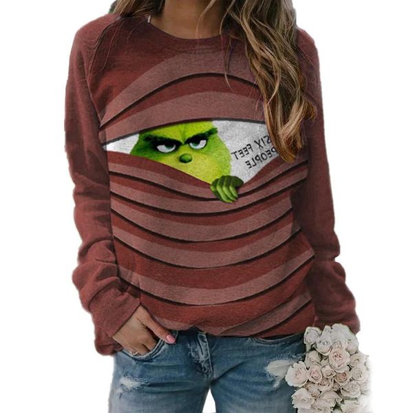 women's t-shirt autumn t shirt cartoon animal striped printed ladies christmas funny print pullover o neck casual long sleeve, White
women's t-shirt autumn t shirt cartoon animal striped printed ladies christmas funny print pullover o neck casual long sleeve, White