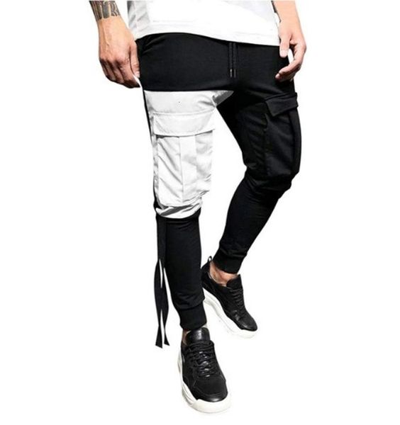 men's pants streetwear hip hop autumn men stitching long slim causal full length trousers fashion pocket design drop, Black 
men's pants streetwear hip hop autumn men stitching long slim causal full length trousers fashion pocket design drop, Black