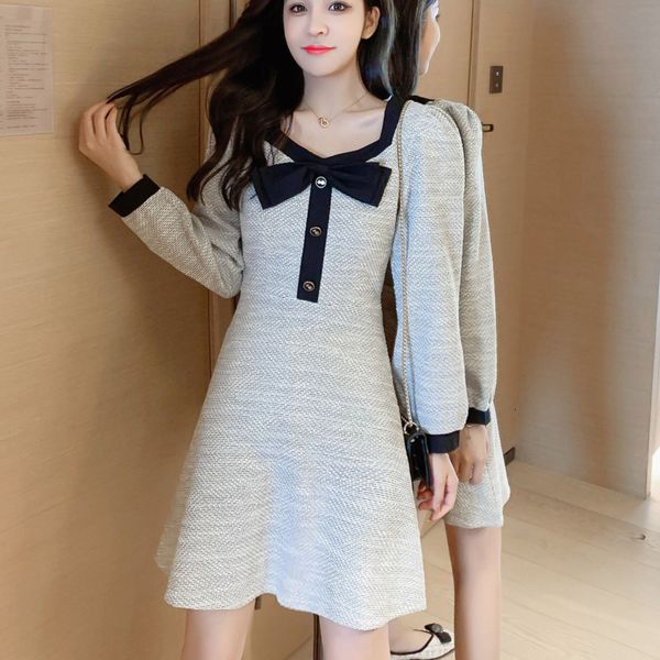 dress french from the vintage mini women's bow side long korean casual collar elegant square party autumn dressed, Black;gray
dress french from the vintage mini women's bow side long korean casual collar elegant square party autumn dressed, Black;gray