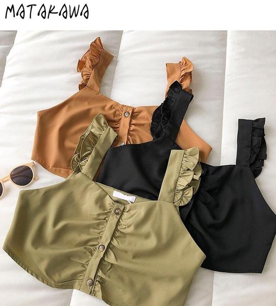folds ruffled sling women's tank 2021 summer korean camis short single-breasted crop for women tanks &, White
folds ruffled sling women's tank 2021 summer korean camis short single-breasted crop for women tanks &, White