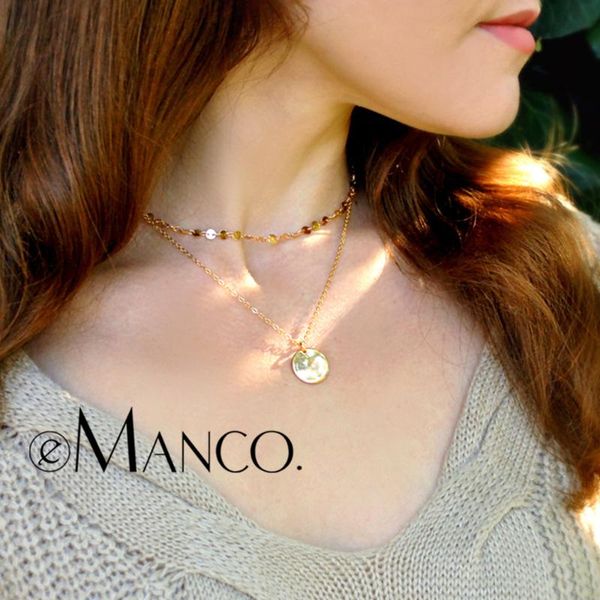 chokers shining choker necklaces for women multilayer gold-color chain sequin copper adjustable fashion jewelry est00024-1, Golden;silver
chokers shining choker necklaces for women multilayer gold-color chain sequin copper adjustable fashion jewelry est00024-1, Golden;silver