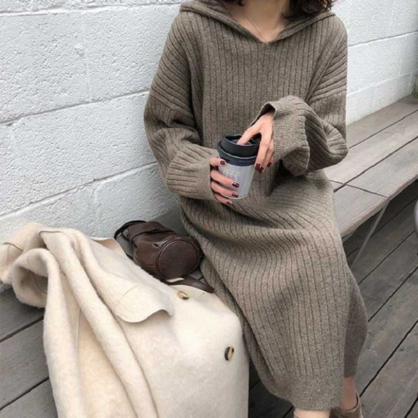 casual dresses oversize autumn winter basic hooded long sweater dress women loose thick maix female robe chic knit straight, Black;gray
casual dresses oversize autumn winter basic hooded long sweater dress women loose thick maix female robe chic knit straight, Black;gray