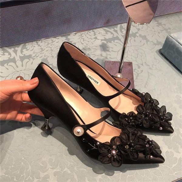 7cm high heels wedding shoes floral women pumps pearl mary jane pink crystal lace bridal pointed toe party ladies dress, Black
7cm high heels wedding shoes floral women pumps pearl mary jane pink crystal lace bridal pointed toe party ladies dress, Black