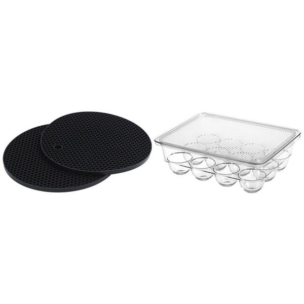 set of 2 silicone coasters pot holder cup mat & 1x 12 grid egg box kitchen storage refrigerator bottles jars
set of 2 silicone coasters pot holder cup mat & 1x 12 grid egg box kitchen storage refrigerator bottles jars