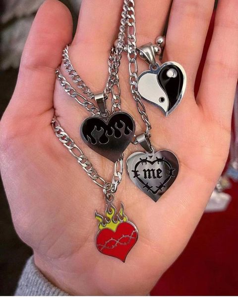 pendant necklaces metal heart yin yang tai chi flame necklace for women unusual egirl accessories y2k jewelry goth punk neck chain, Silver
pendant necklaces metal heart yin yang tai chi flame necklace for women unusual egirl accessories y2k jewelry goth punk neck chain, Silver
