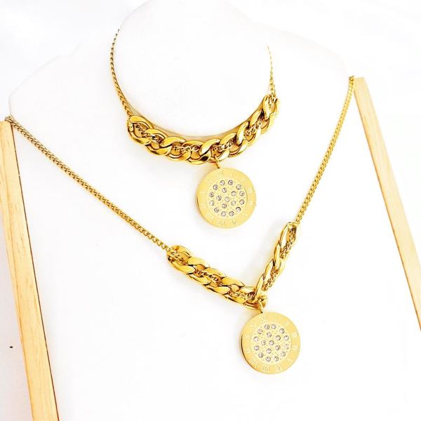 earrings & necklace titanium steel choker roman numerals collar statement hip hop big chunky gold color thick chain women jewelry, Silver
earrings & necklace titanium steel choker roman numerals collar statement hip hop big chunky gold color thick chain women jewelry, Silver