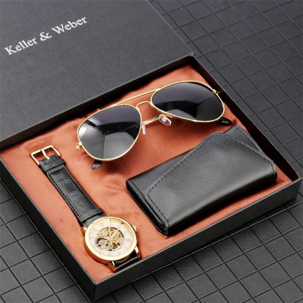 mechanical men watch sets hand winding genuine leather wristwatch sunglass key storage package set gift husband wristwatches, Slivery;brown
mechanical men watch sets hand winding genuine leather wristwatch sunglass key storage package set gift husband wristwatches, Slivery;brown