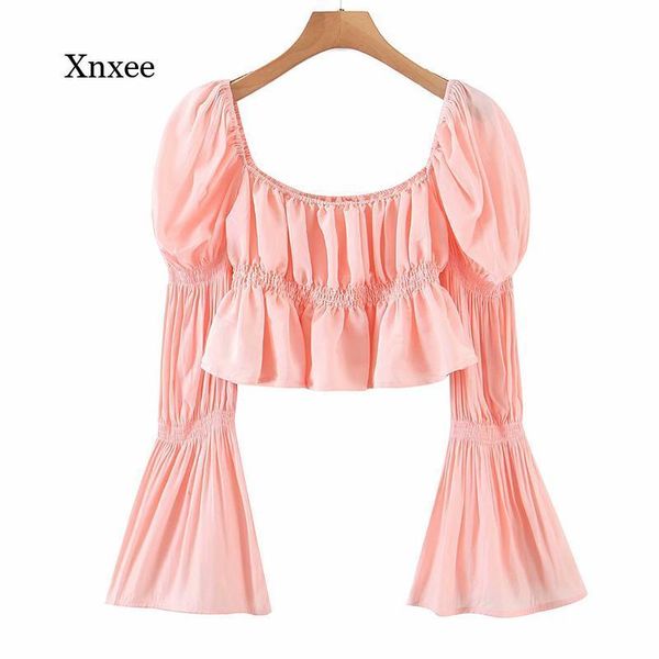women's blouses & shirts flared sleeves blouse women solid color square neck fashion crop female holiday summer blusas clothin, White
women's blouses & shirts flared sleeves blouse women solid color square neck fashion crop female holiday summer blusas clothin, White