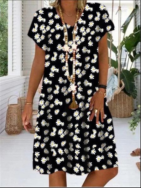 women dresses big size dress summer loose short sleeve chrysanthemum printed with pocket lus clothing, Black;gray
women dresses big size dress summer loose short sleeve chrysanthemum printed with pocket lus clothing, Black;gray