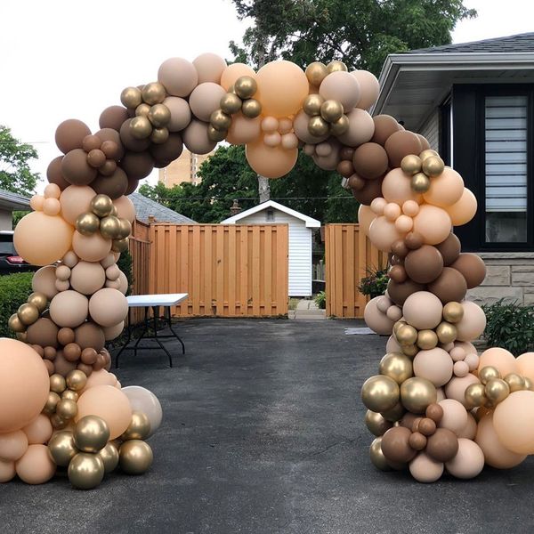 132pcs coffee brown balloons garland doubled brown skin color ballons arch for baby shower plies birthday wedding party decor
132pcs coffee brown balloons garland doubled brown skin color ballons arch for baby shower plies birthday wedding party decor