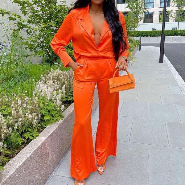 women's two piece pants 2021 european and american fashion loose solid color long-sleeved casual wide-leg suit, White
women's two piece pants 2021 european and american fashion loose solid color long-sleeved casual wide-leg suit, White