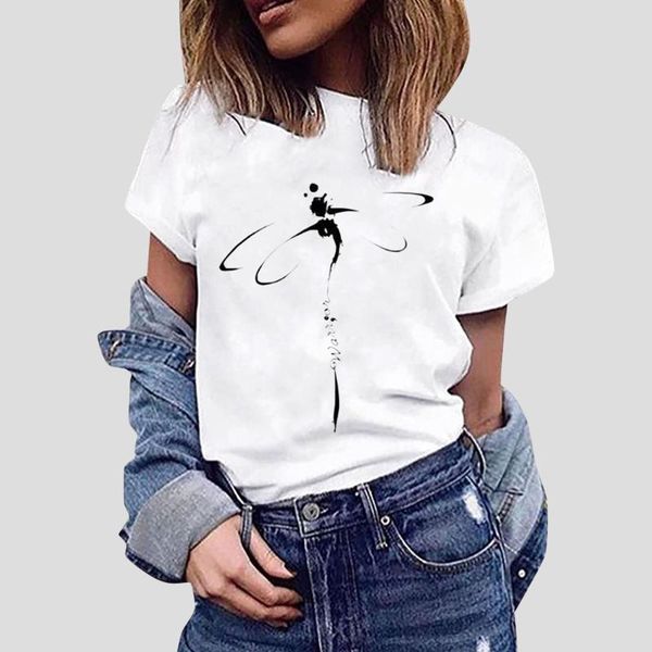 women's t-shirt vogue summer printed short-sleeved o-neck tee casual loose female all-match shirt plus size camisa #g2, White
women's t-shirt vogue summer printed short-sleeved o-neck tee casual loose female all-match shirt plus size camisa #g2, White