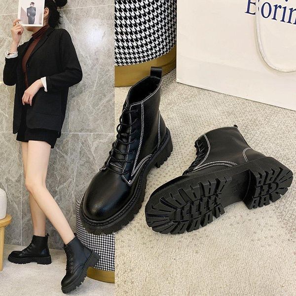boots autumn korean fashion handsome lace-up motorcycle net red thick-soled casual round toe women mjlm, Black
boots autumn korean fashion handsome lace-up motorcycle net red thick-soled casual round toe women mjlm, Black