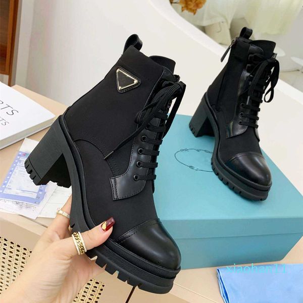designer- women boots brushed leather and nylon ankle boots luxury biker platform winter sneakers, Black
designer- women boots brushed leather and nylon ankle boots luxury biker platform winter sneakers, Black