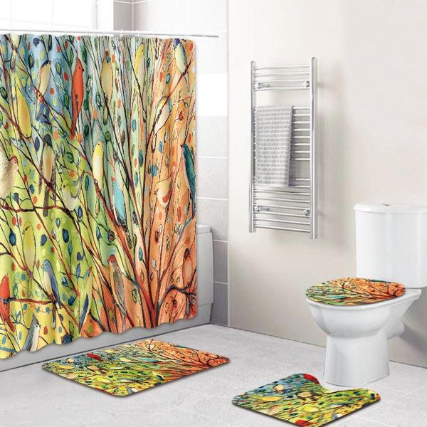 bath accessory set 180x180cm waterproof bathroom shower curtain toilet cover mat non-slip rug 6x hooks
bath accessory set 180x180cm waterproof bathroom shower curtain toilet cover mat non-slip rug 6x hooks