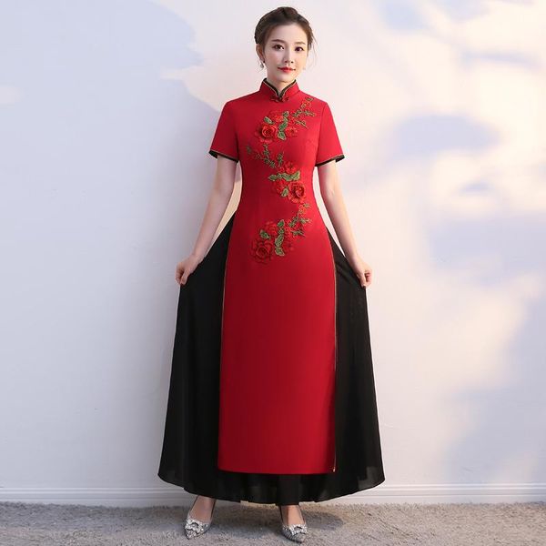 ethnic clothing slim female summer qipao vintage button cheongsam chinese mandarin collar floral evening party dress gown vestidos, Red
ethnic clothing slim female summer qipao vintage button cheongsam chinese mandarin collar floral evening party dress gown vestidos, Red