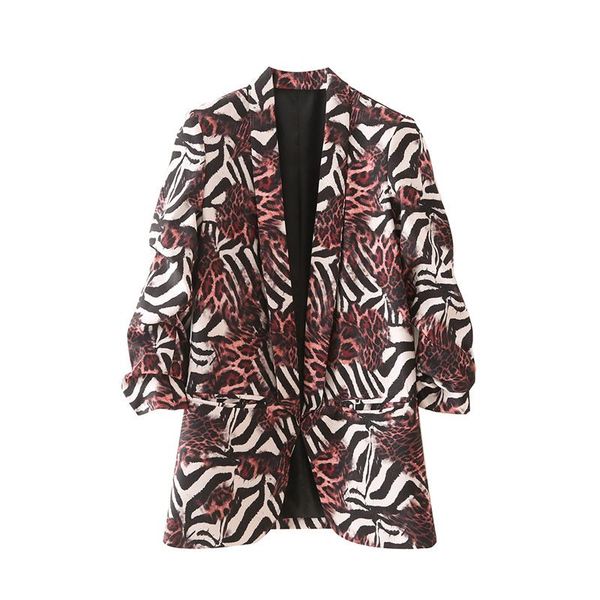 women's suits & blazers woman vintage long sleeve leopard patchwork blazer 2021 autumn fashion female ruffled collar outwear ladies cas, White;black
women's suits & blazers woman vintage long sleeve leopard patchwork blazer 2021 autumn fashion female ruffled collar outwear ladies cas, White;black