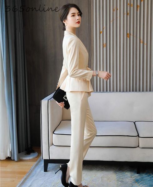elegant beige fashion styles women business suits spring autumn female pantsuits with pants and jackets coat ladies blazers set women's, White
elegant beige fashion styles women business suits spring autumn female pantsuits with pants and jackets coat ladies blazers set women's, White