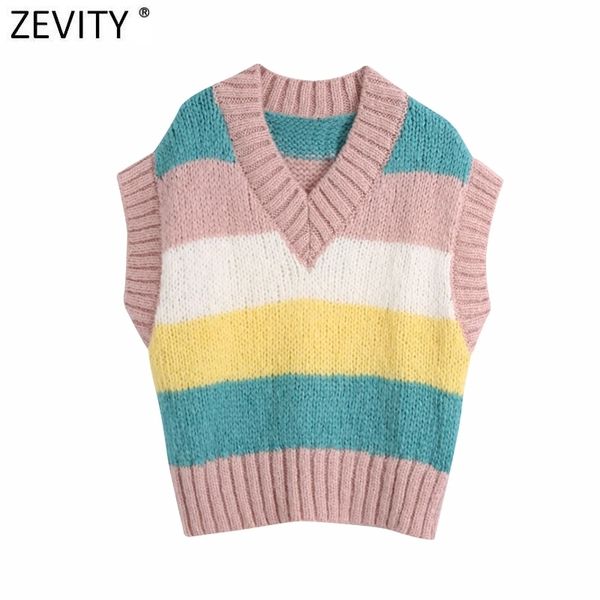 zevity spring women fashion v neck color match striped casual knitting sweater chic lady leisure sleeveless vest s613 210419, White
zevity spring women fashion v neck color match striped casual knitting sweater chic lady leisure sleeveless vest s613 210419, White
