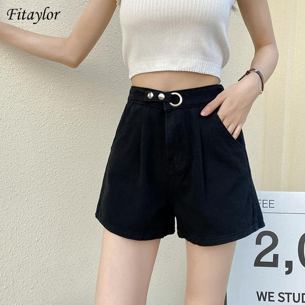 women's shorts fitaylor summer high waist women retro wide leg black denim female elastic button loose ladies jeans, White;black
women's shorts fitaylor summer high waist women retro wide leg black denim female elastic button loose ladies jeans, White;black