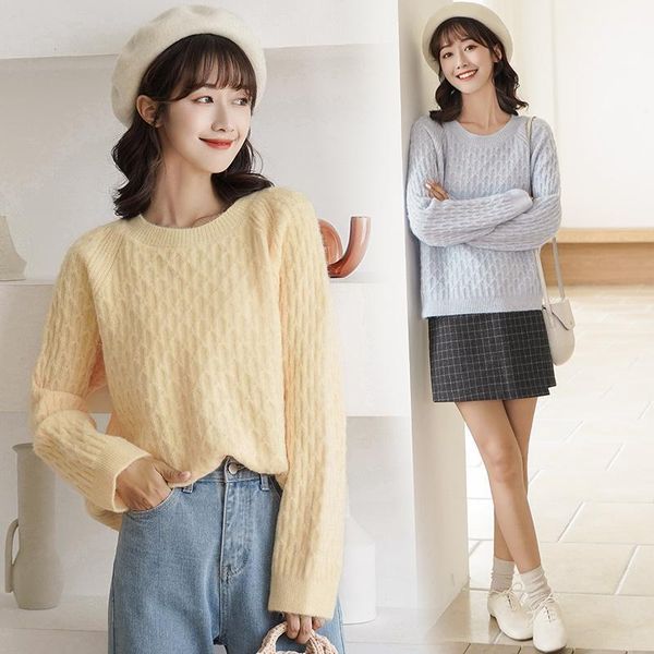 women's sweaters korean autumn winter sweater for women candy color loose knitted female long sleeve pullover d790, White;black
women's sweaters korean autumn winter sweater for women candy color loose knitted female long sleeve pullover d790, White;black