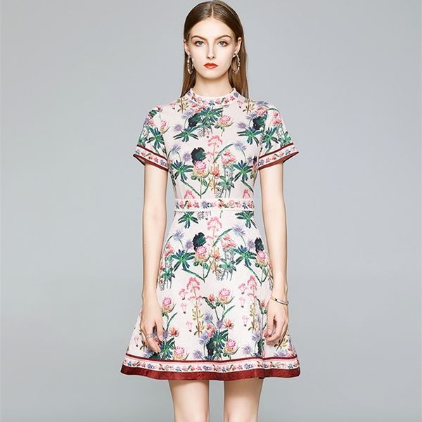fashion designer runway dress summer women stand collar flowers print slim vintage party dresses 210525, Black;gray
fashion designer runway dress summer women stand collar flowers print slim vintage party dresses 210525, Black;gray