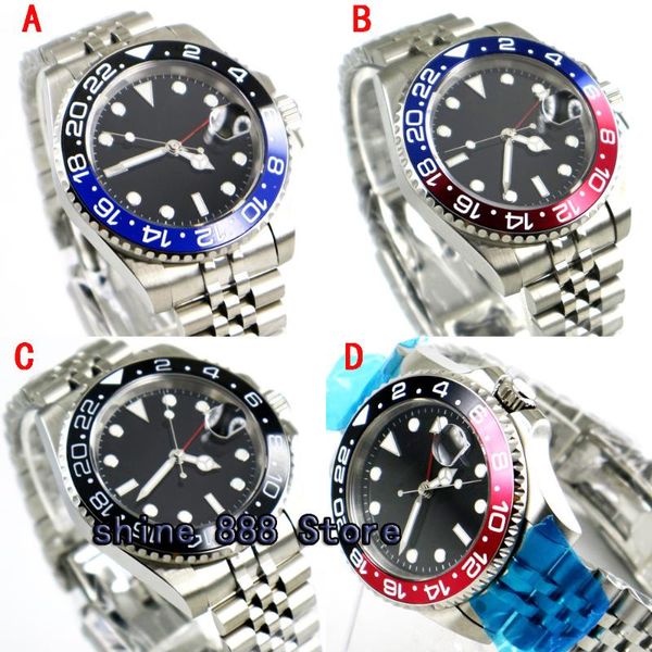 wristwatches 40mm black sterile dial date gmt sapphire glass automatic mens watch, Slivery;brown
wristwatches 40mm black sterile dial date gmt sapphire glass automatic mens watch, Slivery;brown