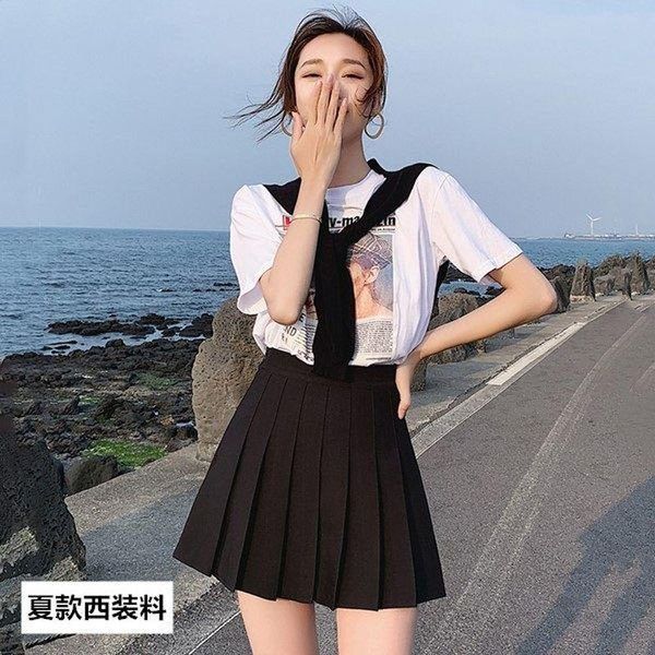 skirts women's skirt solid color pleated female summer korean college-style girls a-line sweet high waist mini short dresses, Black
skirts women's skirt solid color pleated female summer korean college-style girls a-line sweet high waist mini short dresses, Black