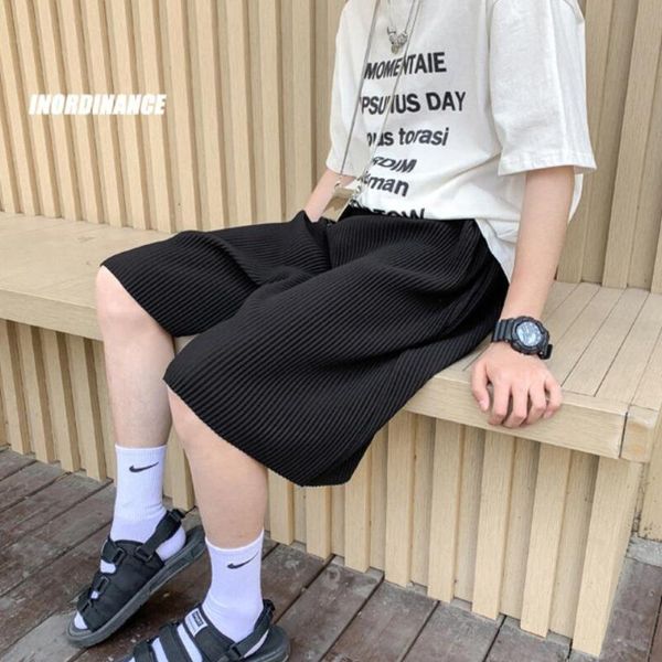 ice silk pleated pants men's korean fashion loose casual shorts harajuku streetwear wide-leg straight five-point men, White;black
ice silk pleated pants men's korean fashion loose casual shorts harajuku streetwear wide-leg straight five-point men, White;black