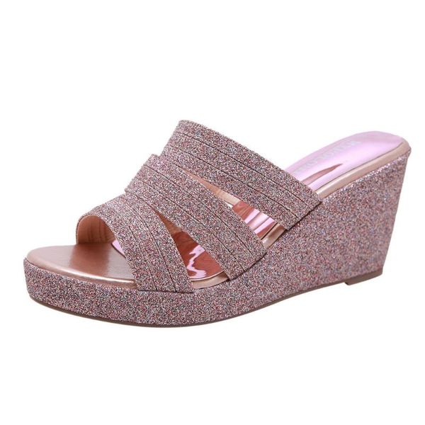 slippers women's wedges shoes ladies fashion solid sequins bling woman casual sandals slipper zapatos de mujer, Black
slippers women's wedges shoes ladies fashion solid sequins bling woman casual sandals slipper zapatos de mujer, Black