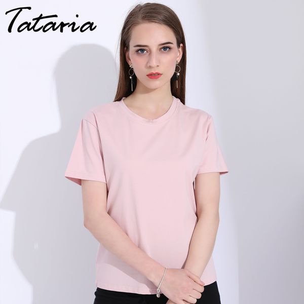 tataria causal t-shirt women summer short sleeve woman tshirt female solid white loose friend t shirt femme cotton 210514
tataria causal t-shirt women summer short sleeve woman tshirt female solid white loose friend t shirt femme cotton 210514