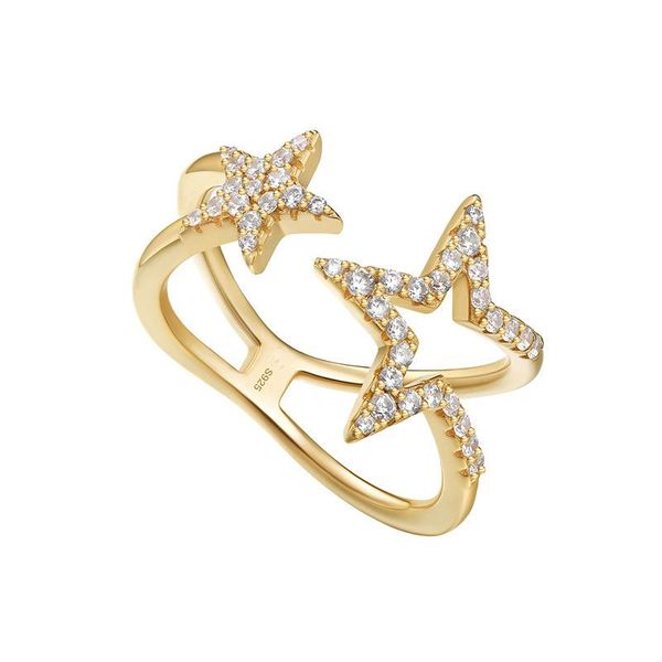 cluster rings sljely fashion solid 925 sterling silver double stars open finger ring adjustable size micro cubic zirconia women girls jewelr, Golden;silver
cluster rings sljely fashion solid 925 sterling silver double stars open finger ring adjustable size micro cubic zirconia women girls jewelr, Golden;silver