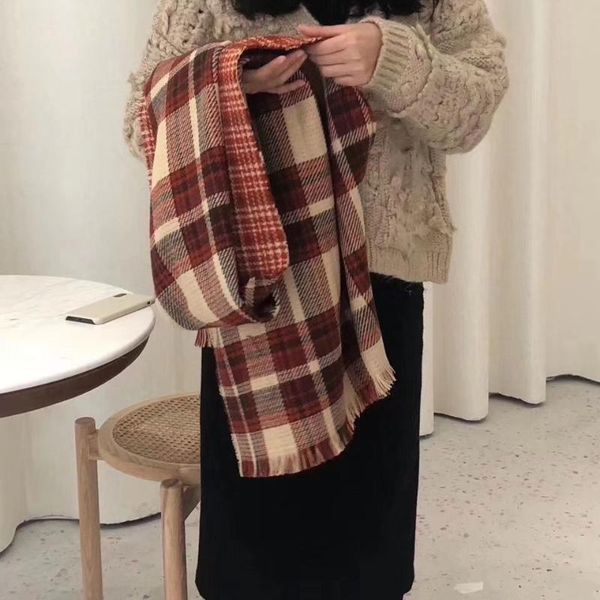 scarf cashmere knitted plaid shawl neck wrap thick blanket warm ladies headscarf 2021 winter scarves, Blue;gray
scarf cashmere knitted plaid shawl neck wrap thick blanket warm ladies headscarf 2021 winter scarves, Blue;gray