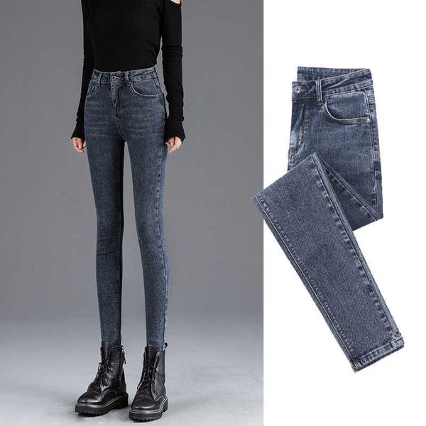 jeans high waisted women's tight and thin fashion temperament pants elastic leggings in spring 2021, Blue
jeans high waisted women's tight and thin fashion temperament pants elastic leggings in spring 2021, Blue
