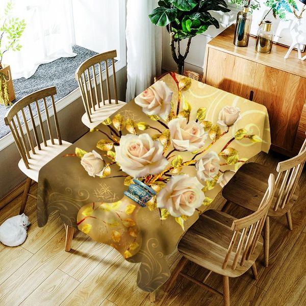 luxurious pink rose with gold leaves printing tablecloth polyester waterproof home dustproof washable rectangular table cover cloth
luxurious pink rose with gold leaves printing tablecloth polyester waterproof home dustproof washable rectangular table cover cloth