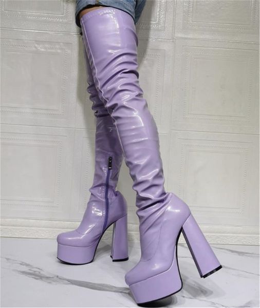 women new fashion round toe over knee chunky heel boots purple slim thigh high long thick heel boots big size boots, Black
women new fashion round toe over knee chunky heel boots purple slim thigh high long thick heel boots big size boots, Black