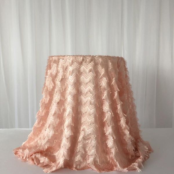 table cloth 1 piece rose dusty blush pink tassel waved cutting linen for weeding patry decoration
table cloth 1 piece rose dusty blush pink tassel waved cutting linen for weeding patry decoration