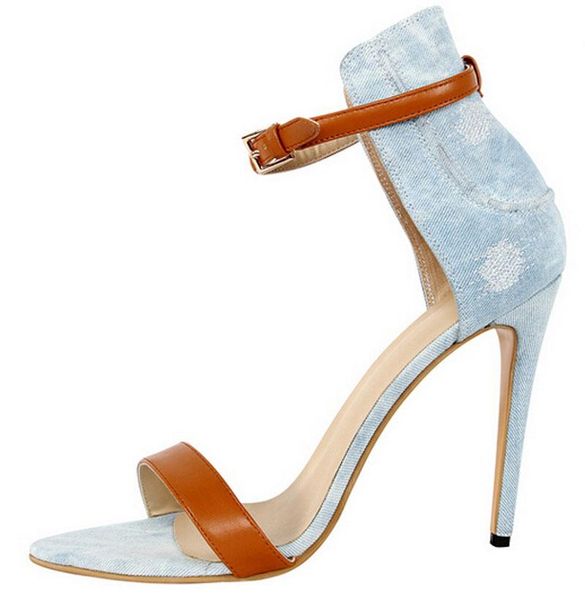 sandals designed celebrity summer denim open toe brown leather stiletto gladiator belt buckle strap shoes, Black
sandals designed celebrity summer denim open toe brown leather stiletto gladiator belt buckle strap shoes, Black
