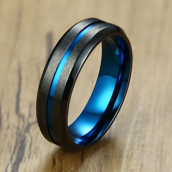 cluster rings unique thin blue line mens ring matte finished stainless steel anillo masculino gentleman gifts accessories, Golden;silver
cluster rings unique thin blue line mens ring matte finished stainless steel anillo masculino gentleman gifts accessories, Golden;silver