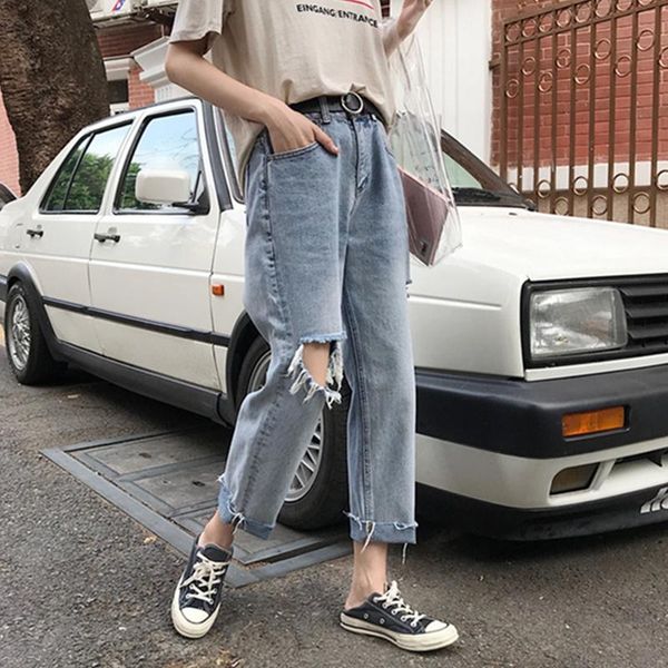 fashion women korean arrival casual loose wild jeans high waist pants wide leg simple boyfriend women's, Blue
fashion women korean arrival casual loose wild jeans high waist pants wide leg simple boyfriend women's, Blue
