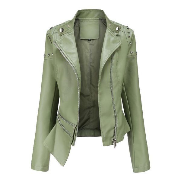 women's leather & faux women long sleeve stand-up collar zipper rivet solid colors slim fit motorcycle jacket outerwear ladies coat, Black
women's leather & faux women long sleeve stand-up collar zipper rivet solid colors slim fit motorcycle jacket outerwear ladies coat, Black