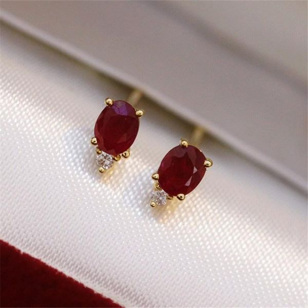 stud unice solid 18k yellow gold fine jewelry au750 water-drop oval natural ruby earrings for women engagement party gift, Golden;silver
stud unice solid 18k yellow gold fine jewelry au750 water-drop oval natural ruby earrings for women engagement party gift, Golden;silver