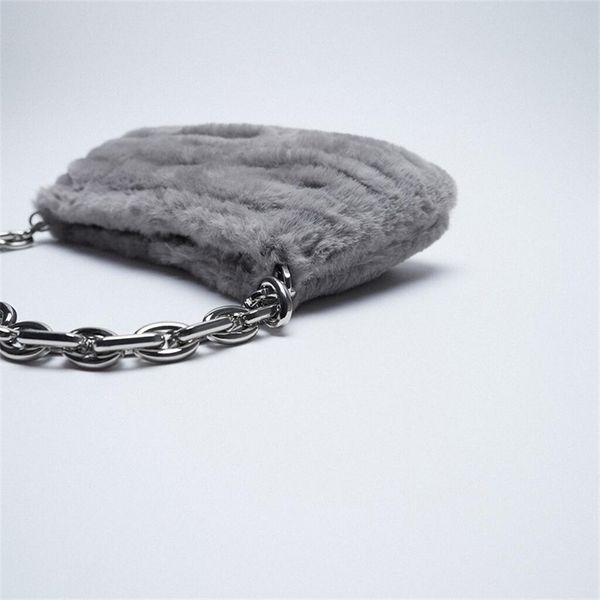 za women's autumn and winter new grey artificial fur effect chain single shoulder handbag underarm bag
za women's autumn and winter new grey artificial fur effect chain single shoulder handbag underarm bag